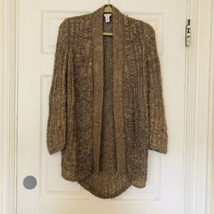 Chicos Womens Cardigan Chunky Knit Travel Size 2